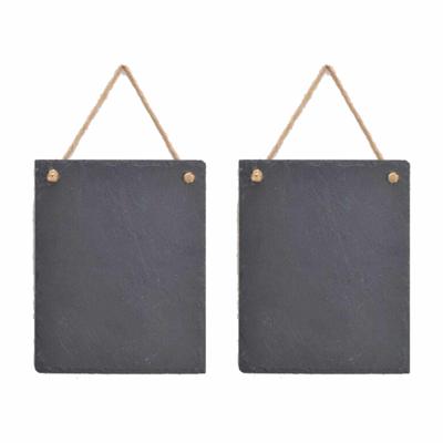 Wurm krijtbord - 4x - leisteen - antraciet - 25 x 20 cm - ophangbaar - memobordje