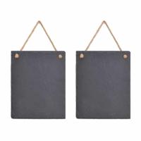 Wurm krijtbord - 4x - leisteen - antraciet - 25 x 20 cm - ophangbaar - memobordje