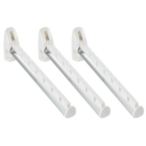 Leifheit Kledinghaak - Set van 3x stuks - inklapbaar - kunststof - wit - 31 cm