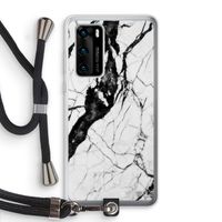 Witte marmer 2: Huawei P40 Transparant Hoesje met koord