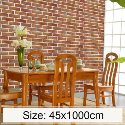 Horizontale grote baksteen creatieve 3D steen baksteen decoratie behang Stickers slaapkamer woonkamer muur waterdicht Wallpaper Roll grootte: 45 * 10