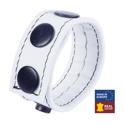 Red Leather Cocky - Verstelbare Leren Cockring - Wit