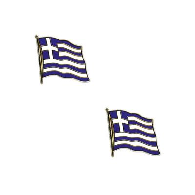 Pin Vlag Griekenland - 2x - 2 cm - vlaggen speldje - supporter - mini broche