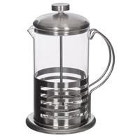 Cafetière French Press koffiezetter/thee maker - koffie/thee pers - 800 ml - glas/rvs