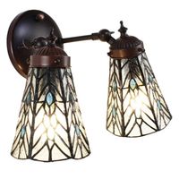Clayre & Eef Transparente Wandlamp Tiffany 30*23*23 cm E14/max 2*40W 5LL-6215 - thumbnail