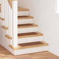 VidaXL Antislip trapmatten latex achterkant 15 pcs geel 60 x 25 cm pp