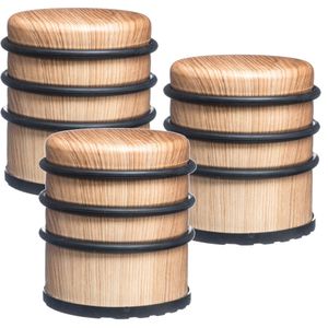 4x Stuks ronde deurstopper houtlook 7 x 8 cm van metaal