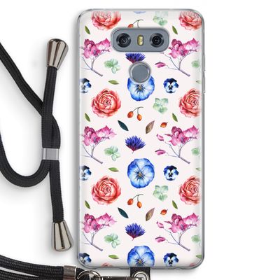 Bloemetjes: LG G6 Transparant Hoesje met koord