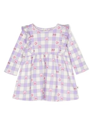 the bonnie mob robe volantée à carreaux - Violet