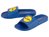 LIVERGY Heren badslippers met Lidl-print (41, Blauw)