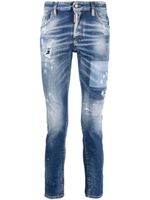 DSQUARED2 paint-splatter distressed skinny jeans - Bleu - thumbnail