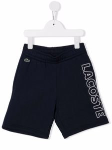 Lacoste Kids short à logo imprimé - Bleu