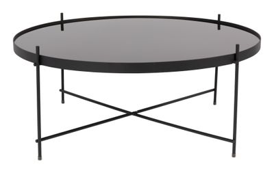 Zuiver Ronde Salontafel 'Cupid' Glas, 82cm, kleur Zwart