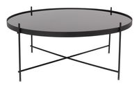 Zuiver Ronde Salontafel 'Cupid' Glas, 82cm, kleur Zwart