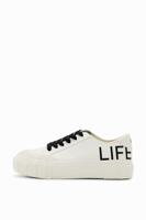 Sneakers met plateauzool en Life is Awesome - WHITE - 38