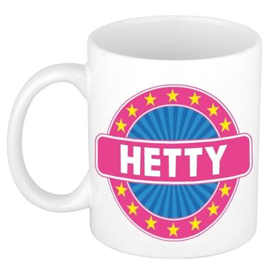 Hetty voornaam koffiemok - beker - wit/roze - 300 ml - Cadeau - Dames - Collega - Moederdag Hetty voornaam koffiemok - beker - wit/roze - 300 ml - Cadeau - Dames - Collega - Moederdag