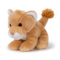 Pluche bruine leeuwin knuffel 13 cm speelgoed - thumbnail
