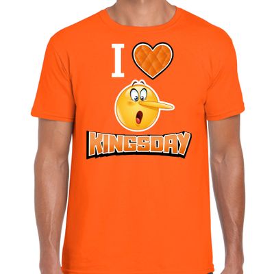 Oranje Koningsdag t-shirt - I love kingsday - voor heren Oranje Koningsdag t-shirt - I love kingsday - voor heren