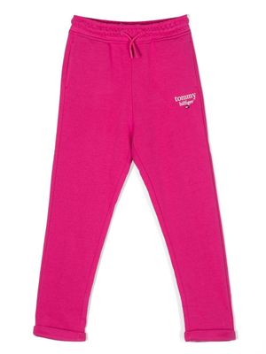 Tommy Hilfiger Junior pantalon de jogging à logo brodé - Rose
