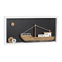 Decoratieve figuren DKD Home Decor Wit Bruin Barco 40 x 3,5 x 20 cm