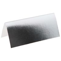 Santex naamkaartjes/plaatskaartjes metallic - Bruiloft - zilver - 10x stuks - 7 x 3 cm   -