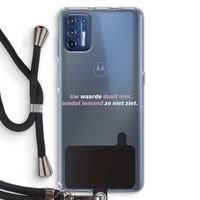 uw waarde daalt niet: Motorola Moto G9 Plus Transparant Hoesje met koord