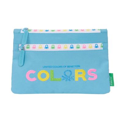 Schoolpennenzak Benetton Spring Hemelsblauw 23 x 16 x 3 cm
