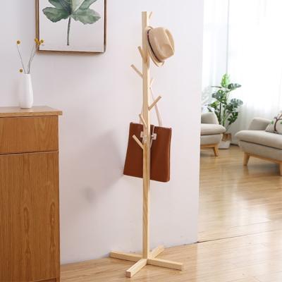 Creatieve boom-vormige massief houten vloer Hatstand kleren opknoping Rack grootte: 165x50x5cm (hout)