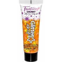 Paintglow Chunky Glittergel voor lichaam en gezicht - oranje - 12 ml   -