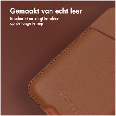AccezzAccezz Leather Cardholder MagSafe - Kaarthouder met MagSafe - Sienna Brown Telefoonhoesje Bruin