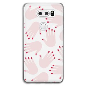 Hands pink: LG V30 Transparant Hoesje