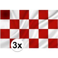 Provincie vlag groot - 3x - Noord Brabant - 100 x 150 cm - polyester - feest vlaggen - thumbnail