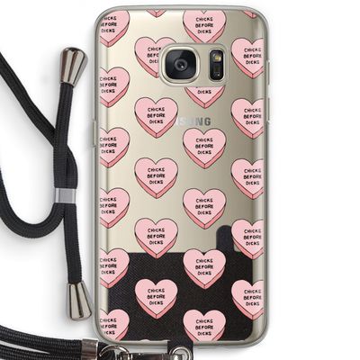 Chicks before dicks: Samsung Galaxy S7 Transparant Hoesje met koord