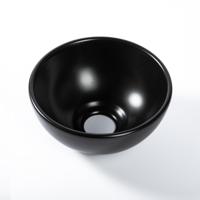 QeramiQ Dely Waskom - 20x20x9cm - keramiek - rond - mat zwart SW1102404
