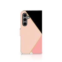 Samsung Galaxy S24 FE | Book Case | Zwart Roze Vormen
