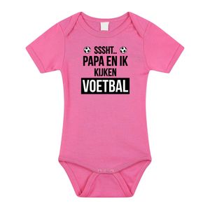 Sssht kijken voetbal verkleed/cadeau baby rompertje roze meisjes EK / WK supporter