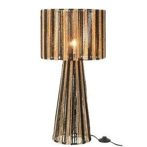 J-line - Tafellamp Touwen Metaal|papier Zwart|naturel - 36x36x69cm
