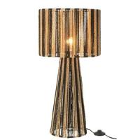 J-line - Tafellamp Touwen Metaal|papier Zwart|naturel - 36x36x69cm