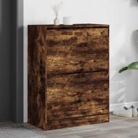 Schoenenkast met 2 klaplades 80x42x108 cm gerookt eikenkleurig