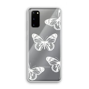 White butterfly: Samsung Galaxy S20 Transparant Hoesje