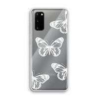 White butterfly: Samsung Galaxy S20 Transparant Hoesje