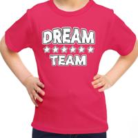 Sport T-shirt jongens/meisjes - Dream team - roze - sportdag - sportkleding voor kinderen