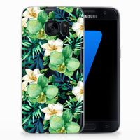 Samsung Galaxy S7 TPU Case Orchidee Groen - thumbnail