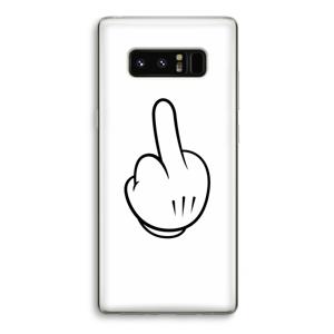 Middle finger white: Samsung Galaxy Note 8 Transparant Hoesje