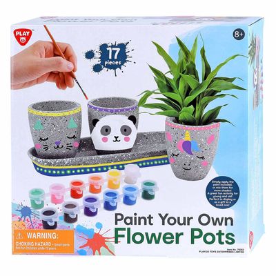 Play verf je eigen cementen bloempotten, 17dlg.