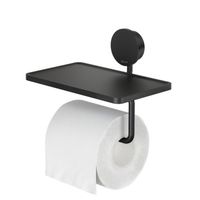 Toiletrolhouder met planchet Geesa Opal  Zwart - thumbnail