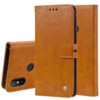 Business stijl olie Wax textuur horizontale Flip lederen case voor Xiaomi mi 6X/a2 met houder & kaartsleuven & portemonnee (bruin)