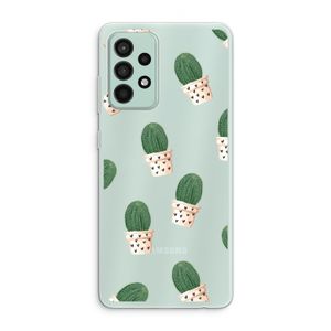 Cactusprint roze: Samsung Galaxy A52s 5G Transparant Hoesje