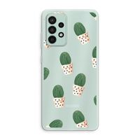 Cactusprint roze: Samsung Galaxy A52s 5G Transparant Hoesje