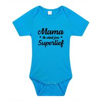 Mama superlief cadeau baby rompertje blauw jongens 92 (18-24 maanden)  -